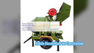 Bétonnière diesel mobile pour la construction de routes et de mines