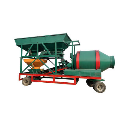Équipement de cimenterie Série JZM Mixeur à tambour à trémie fixe Machine mobile de mélange de béton avec alimentation en spirale